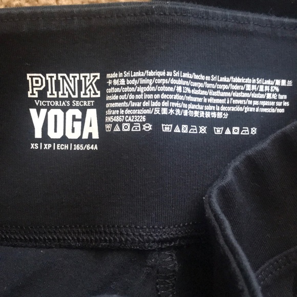 Victoria’s Secret PINK Yoga Pants. Black With Animal Print Design NWOT Size XS - Picture 6 of 8